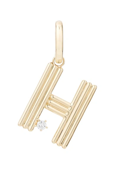 Adina Reyter Groovy Initial Diamond Pendant Charm In Gold