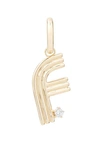 Adina Reyter Groovy Initial Diamond Pendant Charm In Yellow Gold - F