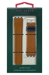 Ted Baker London Leather Apple Watch® Watchband In Brown