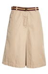 Dries Van Noten Sulia Belted A-line Cotton Skirt In Beige