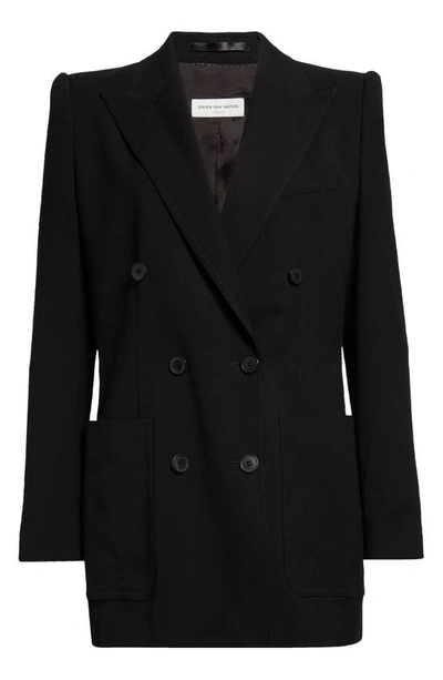 Dries Van Noten Black Double-breasted Blazer