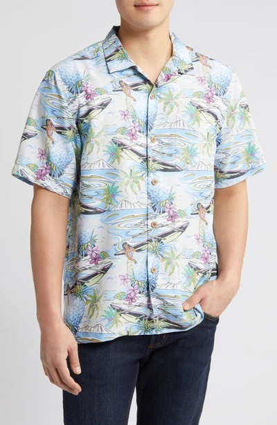 Tommy Bahama Men's Coconut Point Pina Oasis Graphic Shirt In Island Bouquet