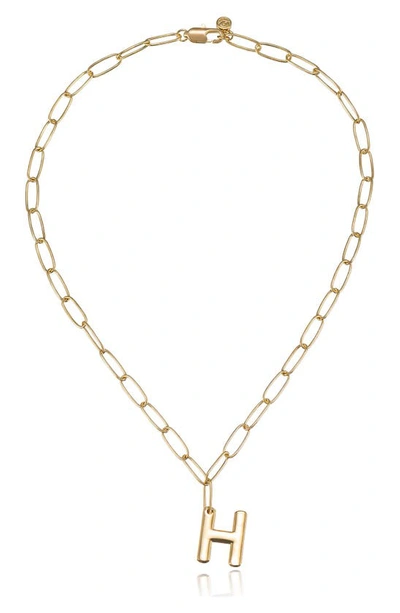 Ettika Initial Pendant Necklace In Gold - H