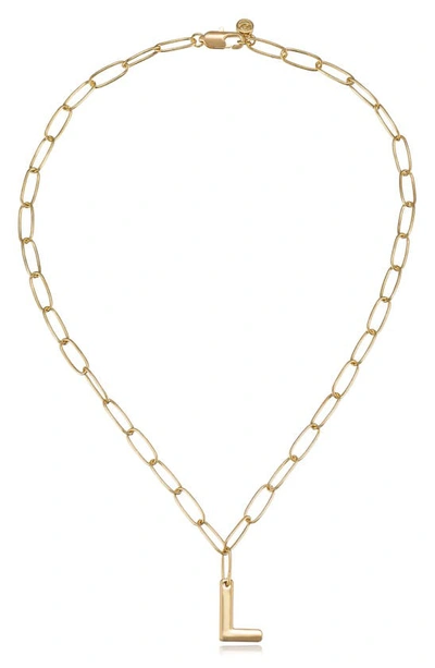 Ettika Paperclip Chain Initial Necklace In Gold - L