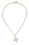 Ettika Initial Pendant Necklace In Gold - N