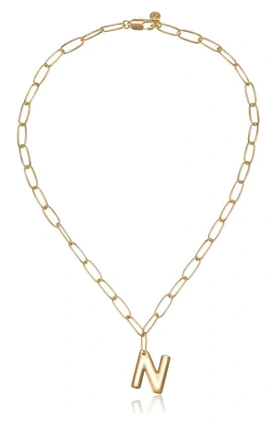Ettika Initial Pendant Necklace In Gold - N