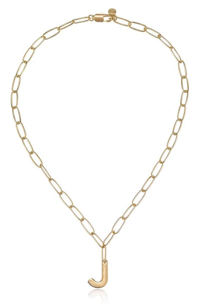 Ettika Initial Pendant Necklace In Gold - J