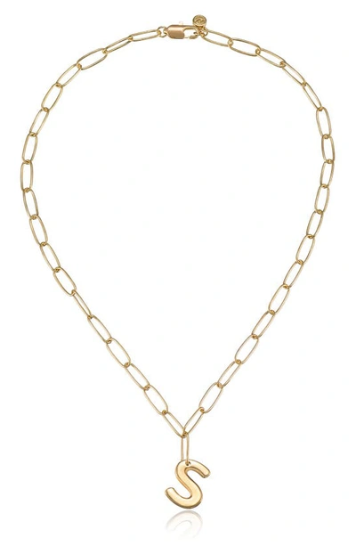 Ettika Initial Pendant Necklace In Gold - S