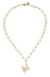 Ettika Initial Pendant Necklace In Gold - M