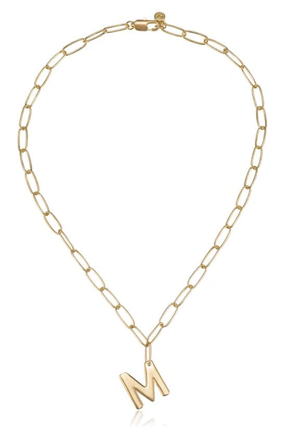 Ettika Initial Pendant Necklace In Gold - M