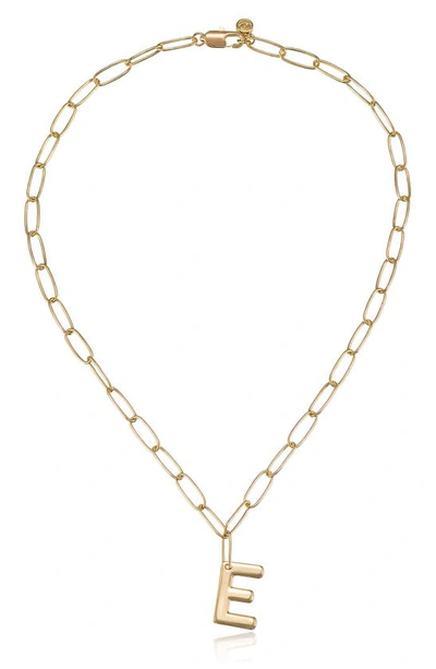 Ettika Initial Pendant Necklace In Gold - E
