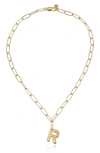 Ettika Initial Pendant Necklace In Gold - R