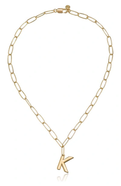 Ettika Initial Pendant Necklace In Gold - K