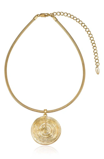 Ettika Disc Pendant Necklace In Gold