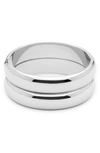 Ettika Set Of 2 Stackable Hinge Bangle Bracelets In Rhodium