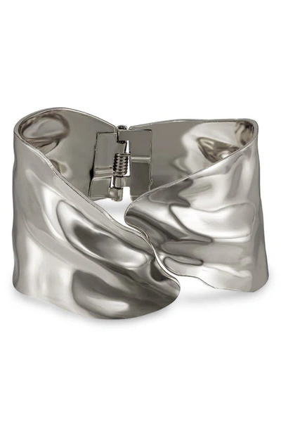 Ettika Abstract Cuff Bracelet In Silver