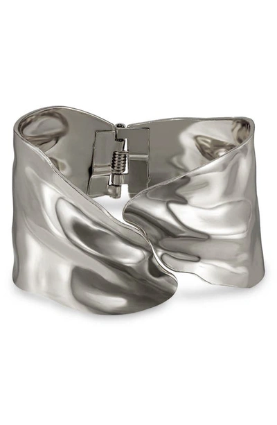 Ettika Abstract Cuff Bracelet In Rhodium