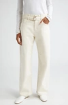 Proenza Schouler Ellsworth Belted High-rise Straight-leg Jeans In Ecru