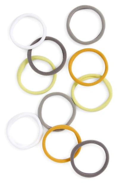 Bp. 10-pack Nylon Hair Bands In Yellow- Grey Multi