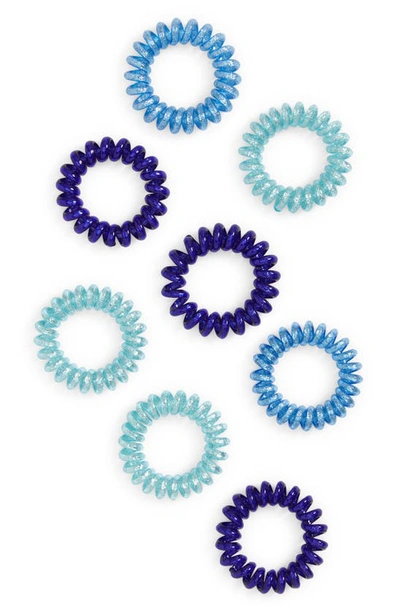 Bp. Assorted 8-pack Ponytail Holders In Blue Sparkle Multi