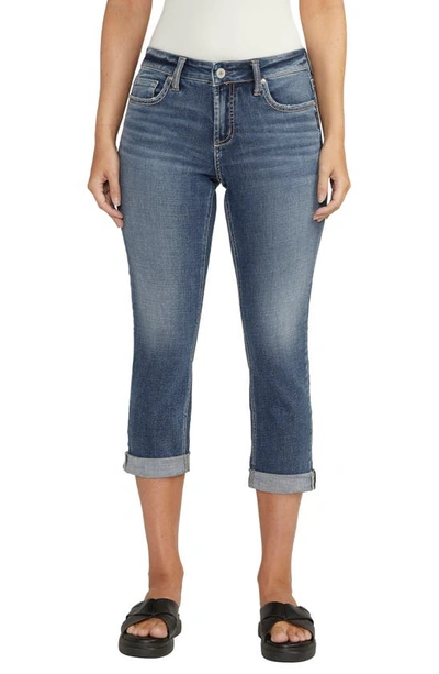 Silver Jeans Co. Elyse Comfort Fit Capri Jeans In Indigo