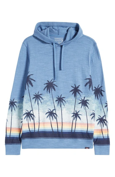 Faherty Sunwashed Slub Hoodie In Palm Rainbow Ombre