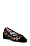 Beautiisoles Blake Pointed Cap Toe Flat In Black