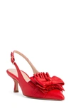 Beautiisoles Fiorella Slingback Pointed Toe Pump In Red