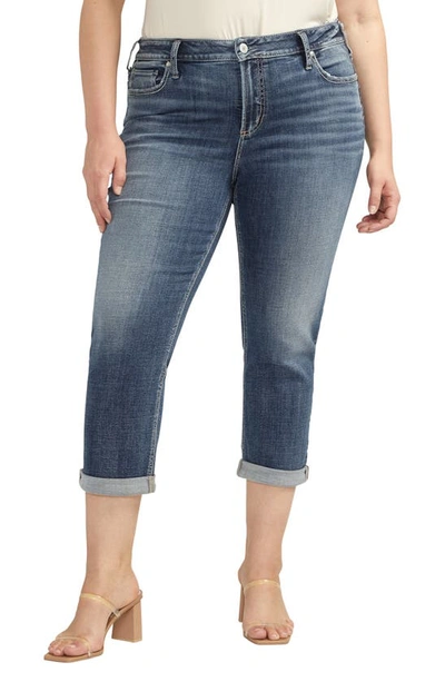 Silver Jeans Co. Elise Crop Jeans In Indigo