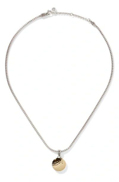 John Hardy Palu Dot Hammered Reversible Pendant Necklace In Silver