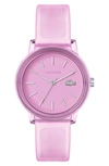 Lacoste L12.12 Silicone Strap Watch, 36mm In Pink