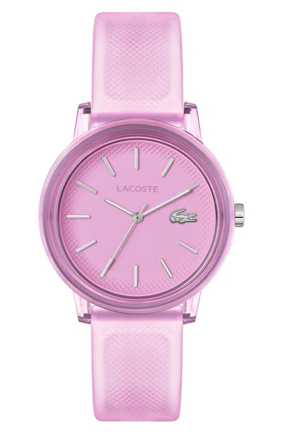 Lacoste L12.12 Silicone Strap Watch, 36mm In Pink