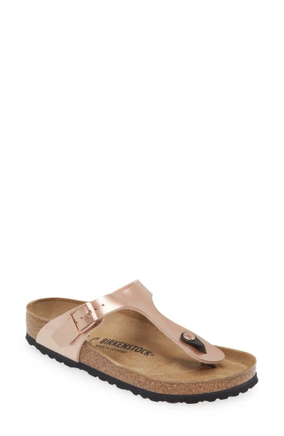 Birkenstock Gizeh Birko-flor Flip Flop In Copper Metallic