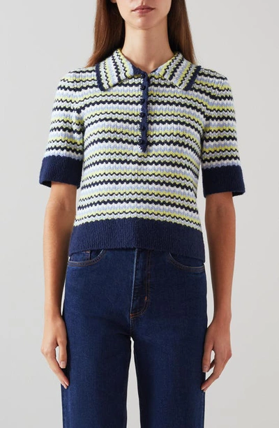 Lk Bennett Lois Knitted Tops In Blue