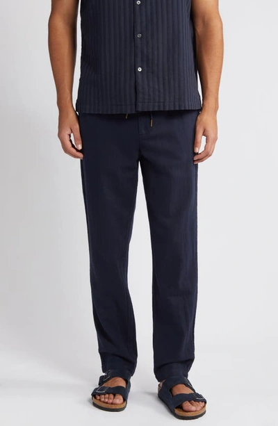 Rails Callum Cotton & Linen Trousers In Deep Meridian