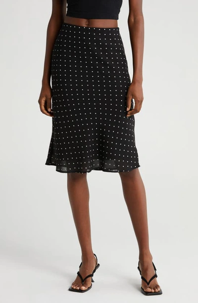 Wayf Anita Polka Dot Skirt In Black Polka-dot