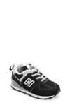 New Balance Kids 574 Lace Up Logo Trainers In Black
