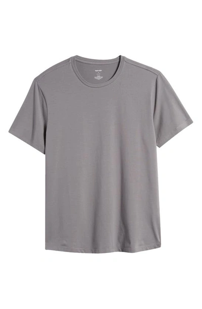 Open Edit Crewneck Stretch Cotton T-shirt In Grey Pearl