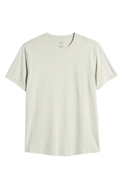 Open Edit Crewneck Stretch Cotton T-shirt In Green Silicate