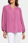 Nydj Print Puff Shoulder Top In Mauve Haze