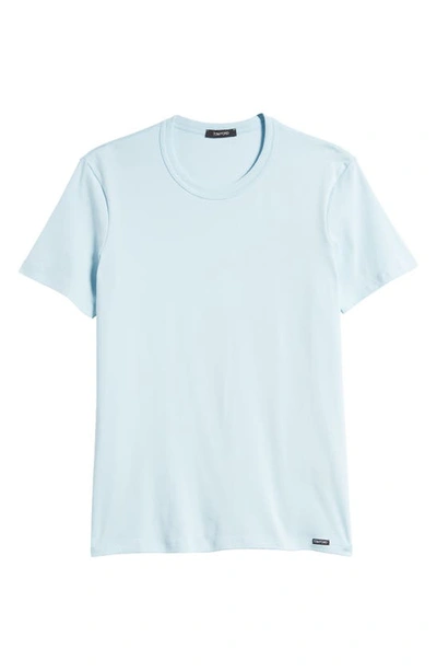 Tom Ford Cotton Jersey Crewneck T-shirt In Artic Blue