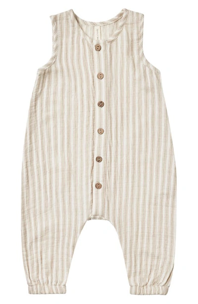 Quincy Mae Babies' Stripe Organic Cotton Romper In Vintage-stripe