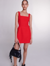 Maje Minikleid Aus Tweed Aus Einer Baumwollmischung In Red