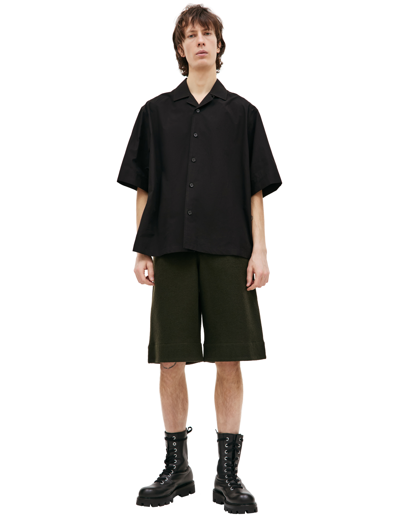 Jil Sander Cotton Short Sleeved Shirt In Black