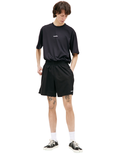 Jil Sander Printed Swim Shorts In Black