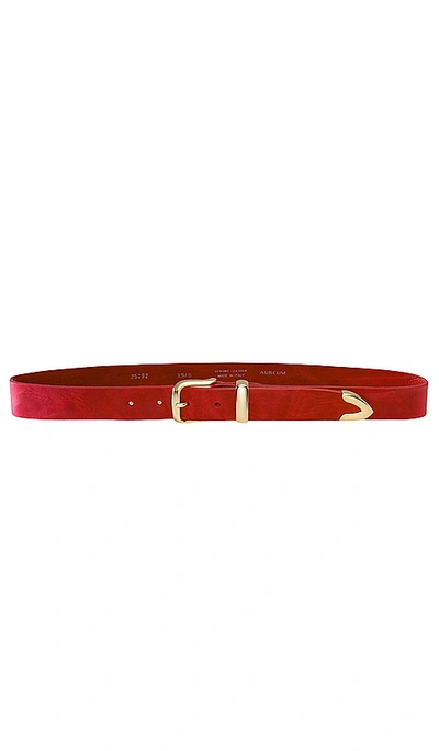 Aureum Gold Tip Belt In Cardinal