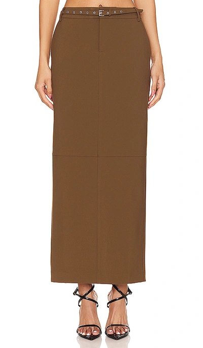 Camila Coelho Jordana Maxi Skirt In Muted Olive