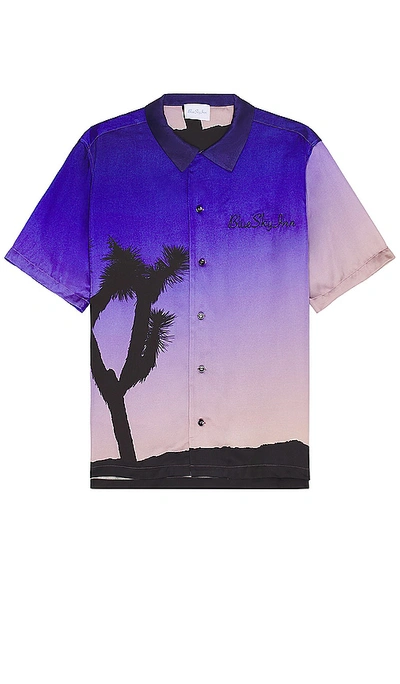 Blue Sky Inn Palm Tree-print Ombré Shirt In Purple