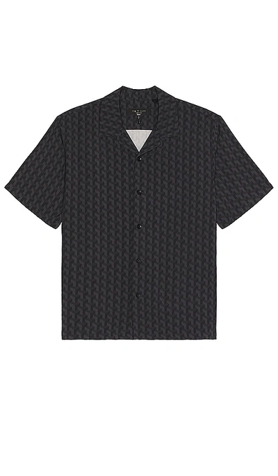 Rag & Bone Printed Avery Shirt In Black Geo