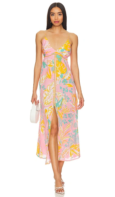 Poupette St Barth X Revolve Denise Midi Dress In Pink Lovebird